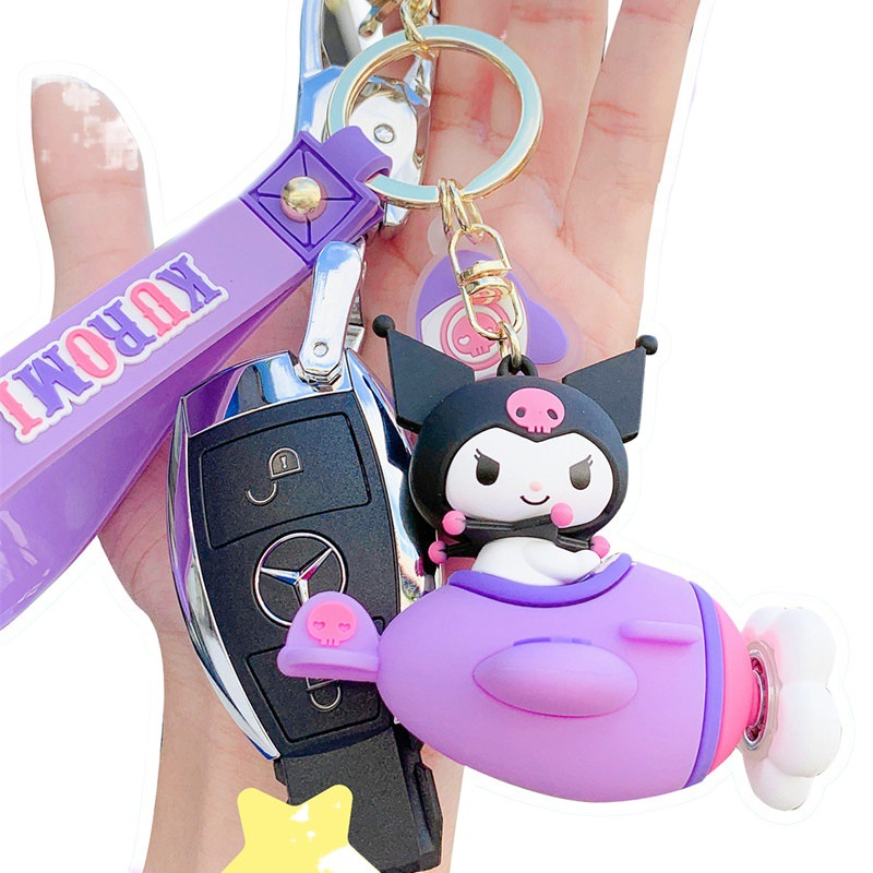 Sanrio Four Stars Series Hand Rope Buckle Rotating Sweet Aircraft hellokitty Keychain Schoolbag Pendant