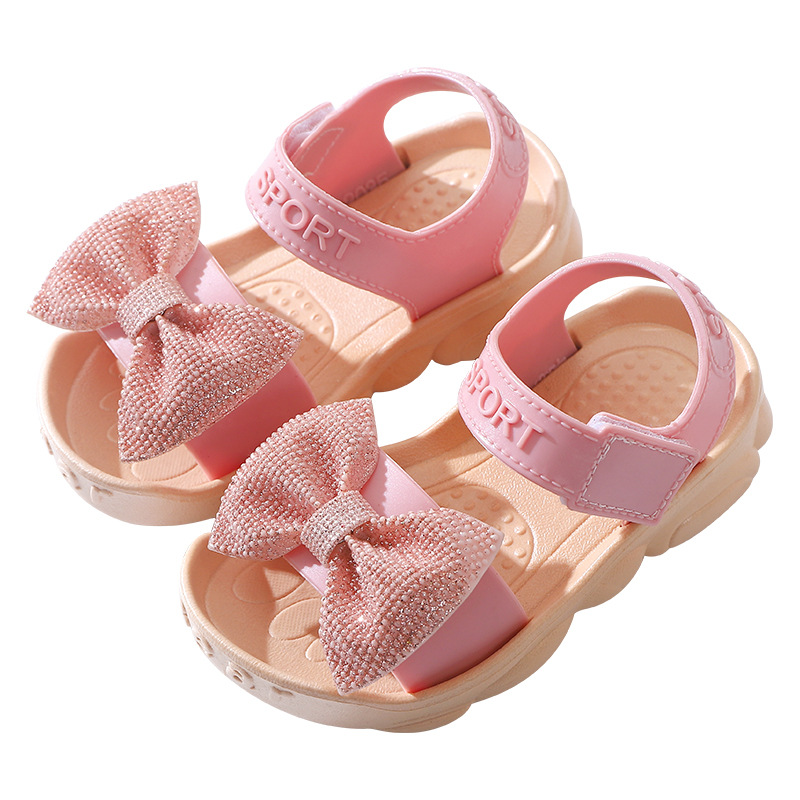Girls' slippers summer 2021 new children's soft bottom light Fashion Princess sandals Baby Beach open toe sandals