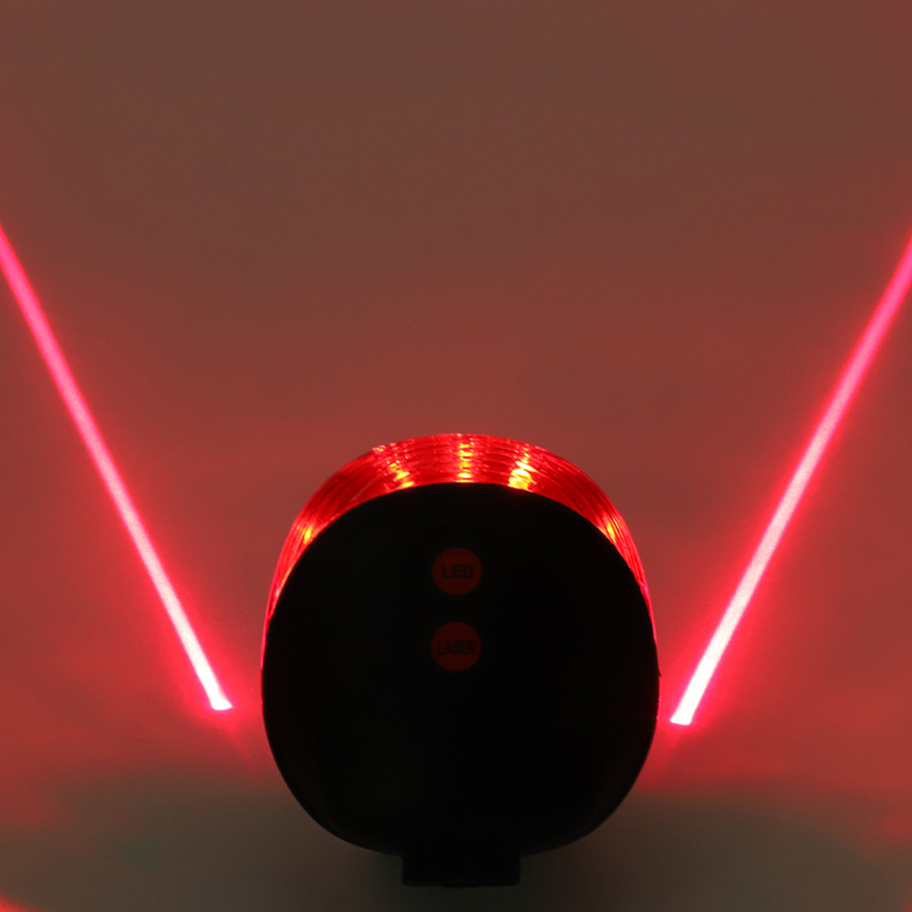 Bicycle parallel line laser taillight 5led safety warning night riding light portable quick release battery rear taillight