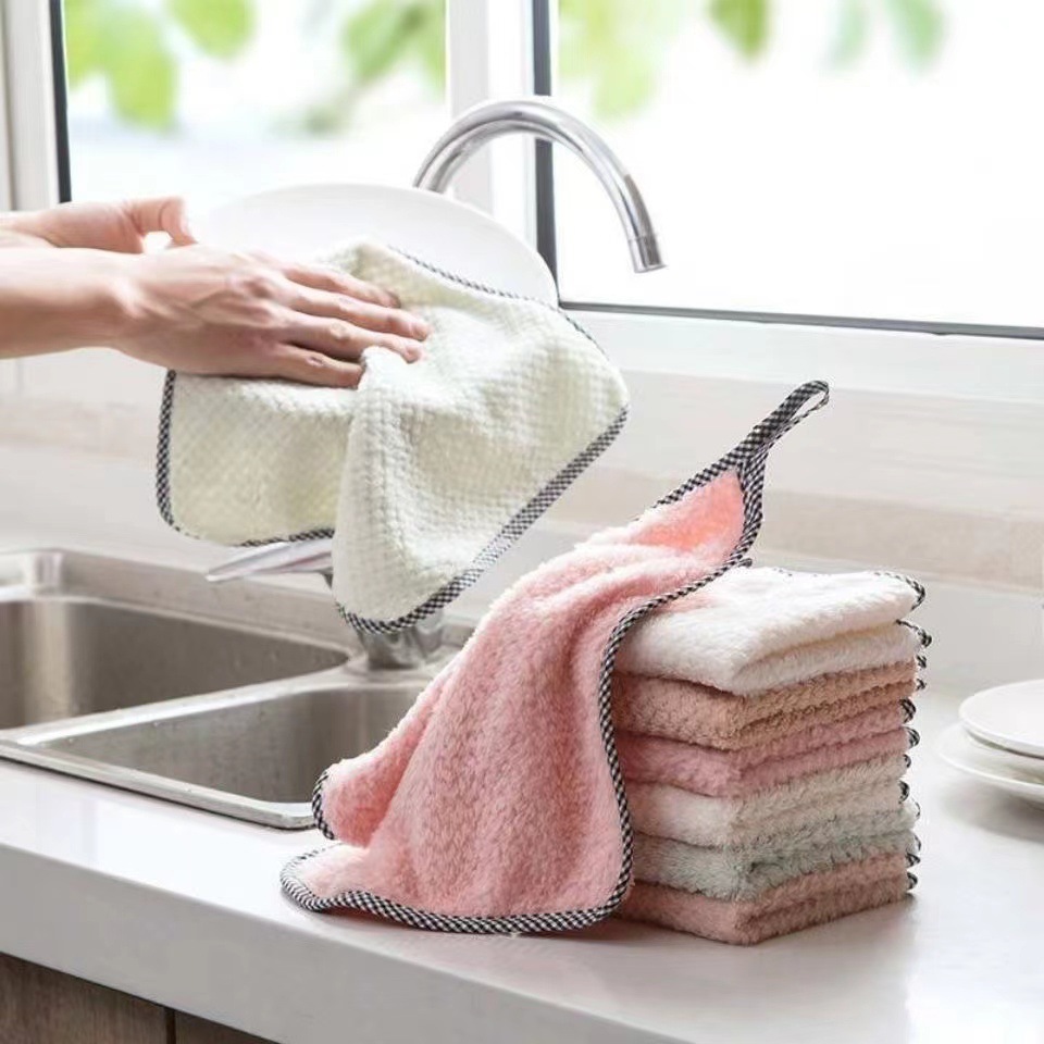 Oil-free dishwashing cloth kitchen dishwashing cloth absorbent lint-free dishwashing towel cleaning cloth scouring cloth scouring cloth hand towel