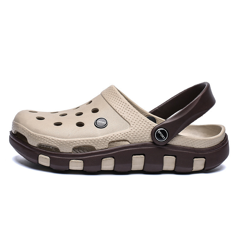 Cross-border 2025 summer two-wear sandals and slippers men's trendy outdoor beach couples Korean men's hole shoes women wholesale