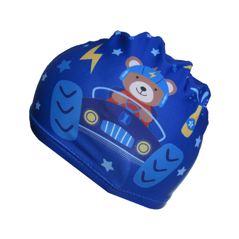 New digital printing children's swimming cap boys and girls comfortable fashion cute cartoon printing five-line cloth cap cross-border