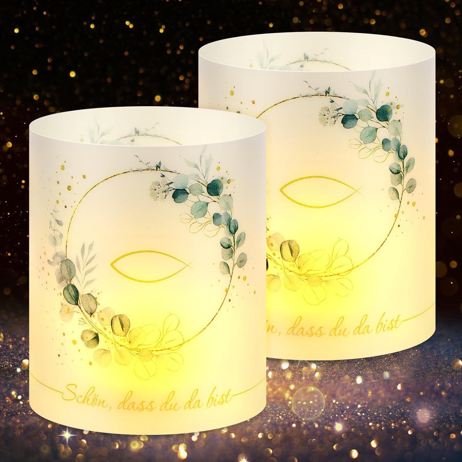 Candle lampshade desktop decoration lampshade Candlestick communion baptism party decoration desktop lantern 12 pieces a set