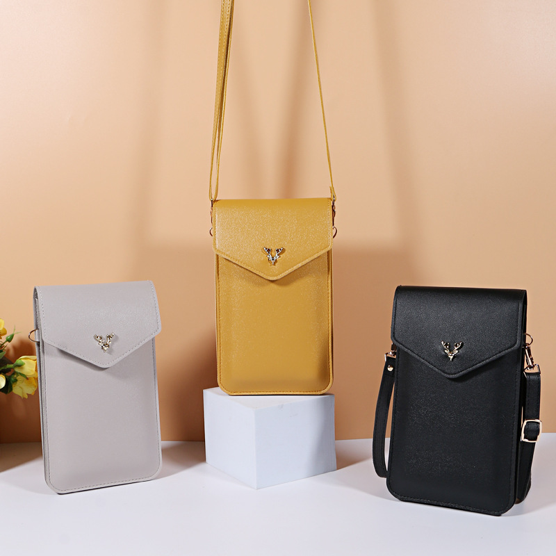 2023 new fashion ladies mobile phone bag ins spring and summer solid color student texture mini messenger bag wholesale