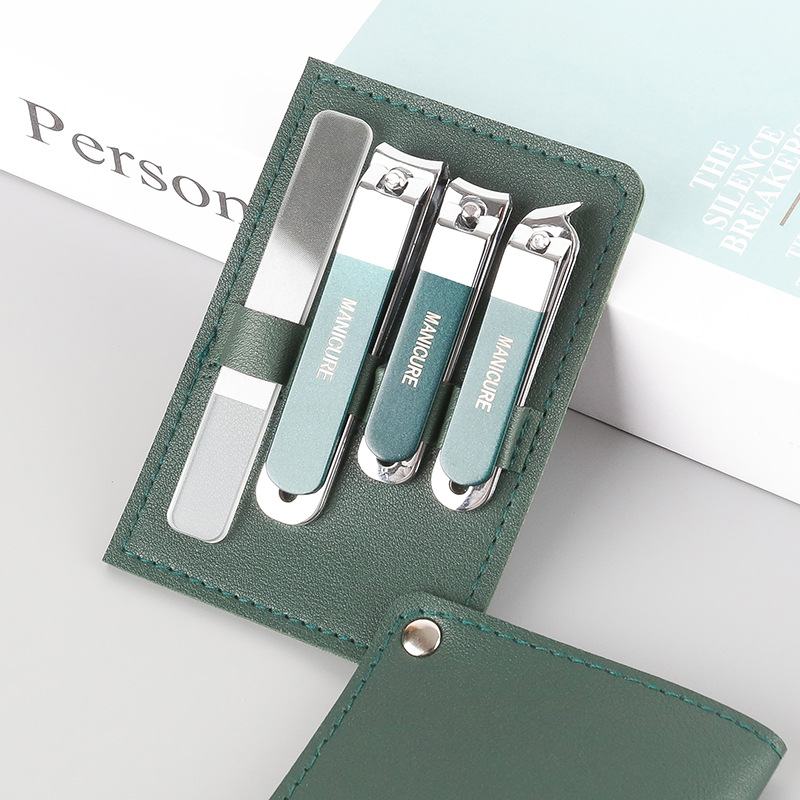 High-end nail clippers household 4-piece nail clippers suit with file manicure nail tools sharp nail clippers