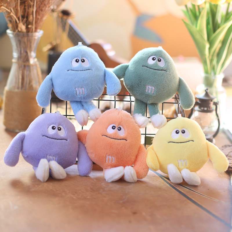 Internet celebrity cute M Bean small pendant plush toy doll Little Monster rag doll schoolbag bag pendant keychain