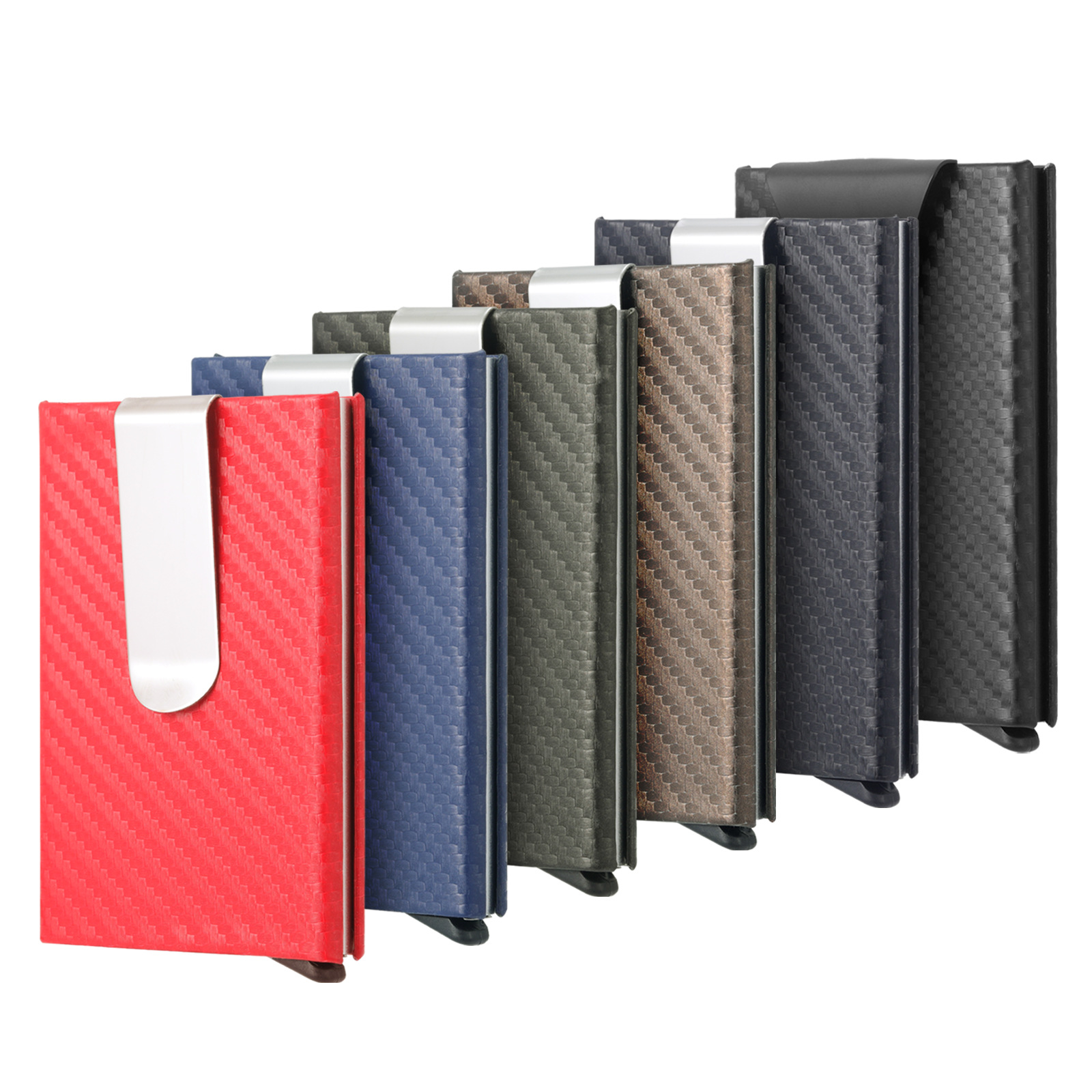 Factory direct supply rfid blocking aluminum alloy PU credit card case stainless steel wallet laser logo
