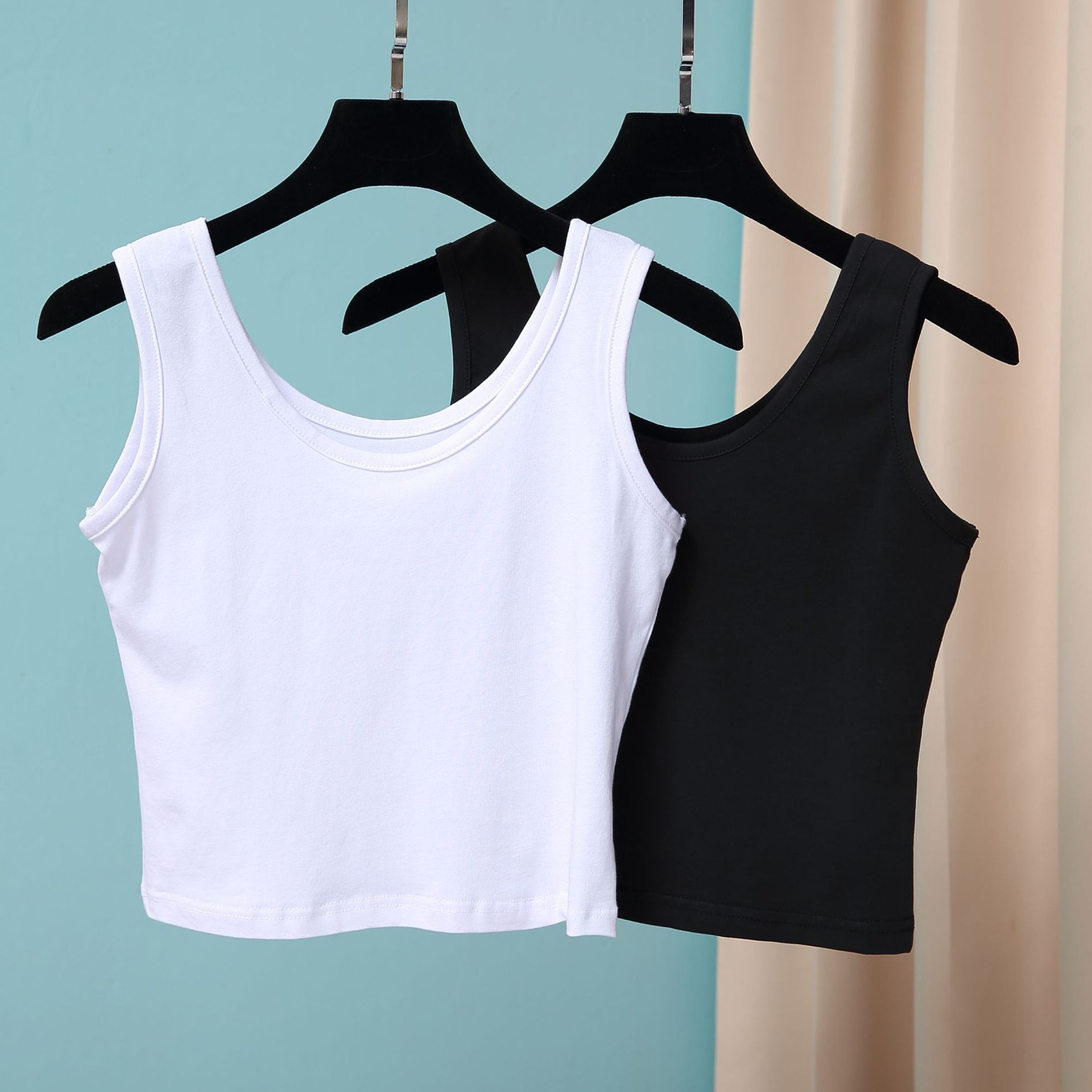 Summer solid color cotton camisole women wear bottoming beautiful back top solid color anti-light sling underwear wholesale