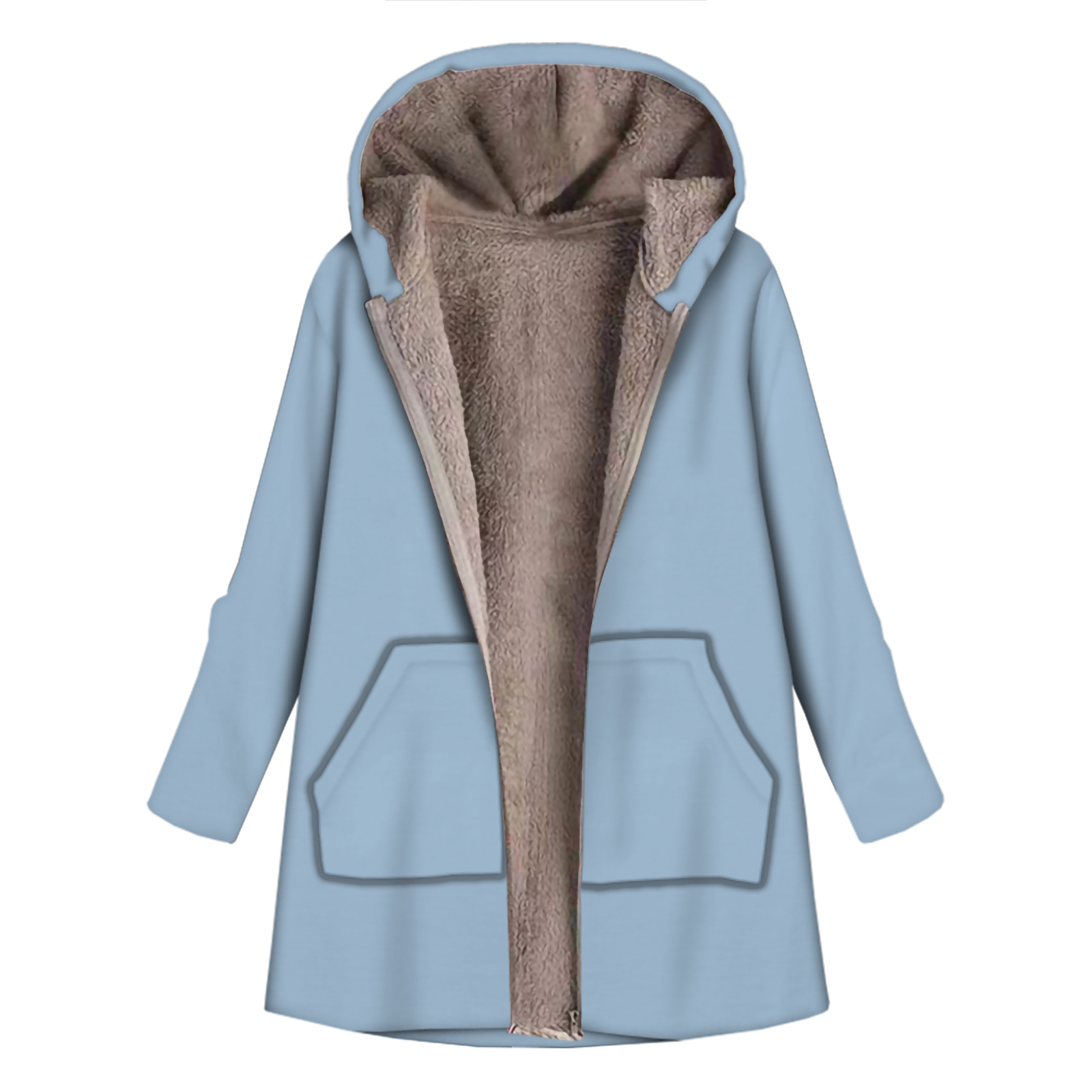 New European and American Fashion Mid-length Loose Elegant Commuter Zipper Vintage Warm Fleece-lined Wool Women's Jacket