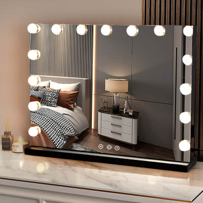 Hollywood makeup mirror led with bulb vanity mirror desktop square charging large fill light mirror manufacturers