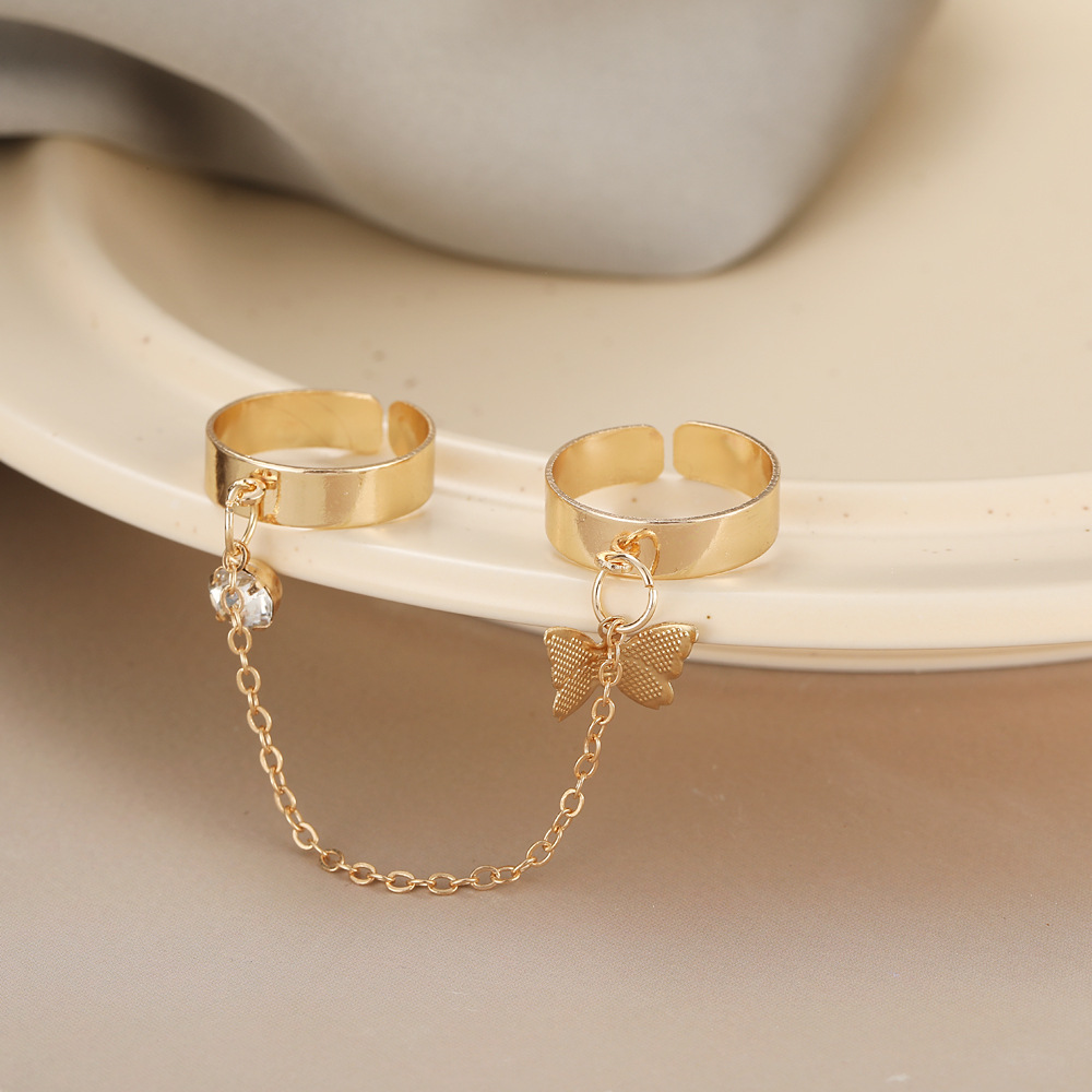 Perséinlechkeet Krawatt Kette Kombinatioun Päiperleksring Punk Fan Ouverture Unisex Ring Fangerring fir Männer a Fraen_voghion.com