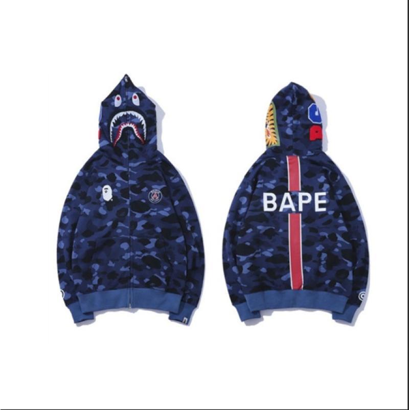 Hot Selling bape shark head ape head sweater 3D sweater zipper hoodie zipper to top color complete