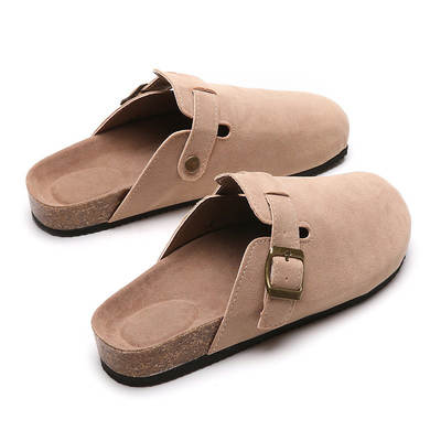 Baotou slippers female couples Cork drag wish cross-border large size foreign trade Roman shoes casual half drag lazy shoes tide