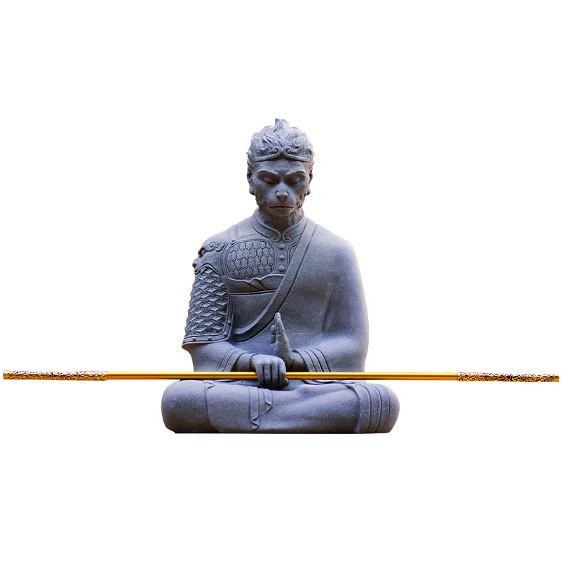 Fish Tank Aquarium landscape Sun Wukong Qi Tian Da Sheng battle victory Buddha decoration micro landscape decoration submerged small stone Zen