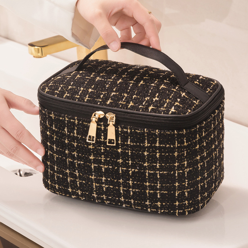 Простая косметичка в стиле Chanel большой емкости в стиле Instagram, сумка для мытья для девочек, дорожная Высококачественная сумка для хранения косметики