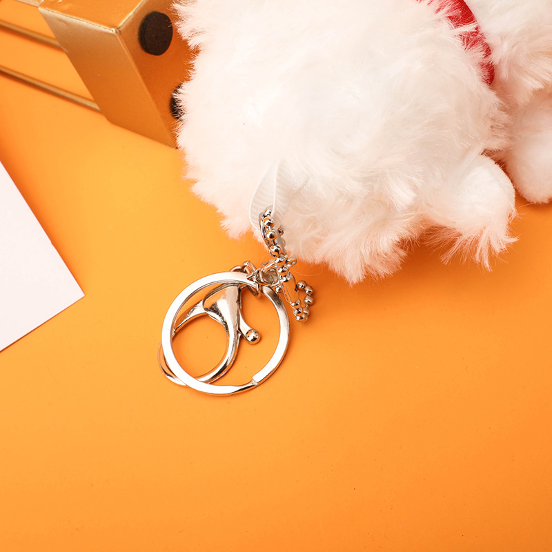 Wholesale Christmas lamb toy plush doll doll bag pendant Bell sheep female keychain ornaments