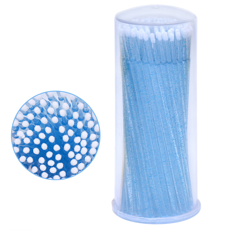 Cross-border new eyelash grafting eyelash cleaning cotton swab 100 eyelash auxiliary tool to remove eyelash Crystal cotton swab