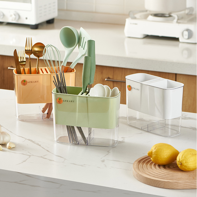 ins Creative Multifunctional Drying Chopsticks Cage Kitchen Nordic Style Morandi Color Chopsticks Tableware Knife and Fork Storage Tube