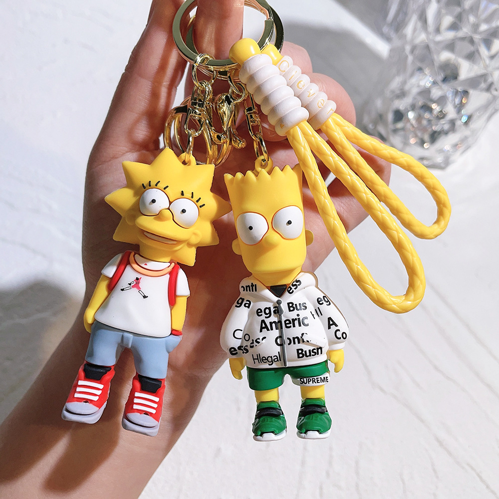 12 Simpson Cartoon Silicone Key Chain Doll Cute Pendant Toy Bag Pendant Keychain Small Jewelry