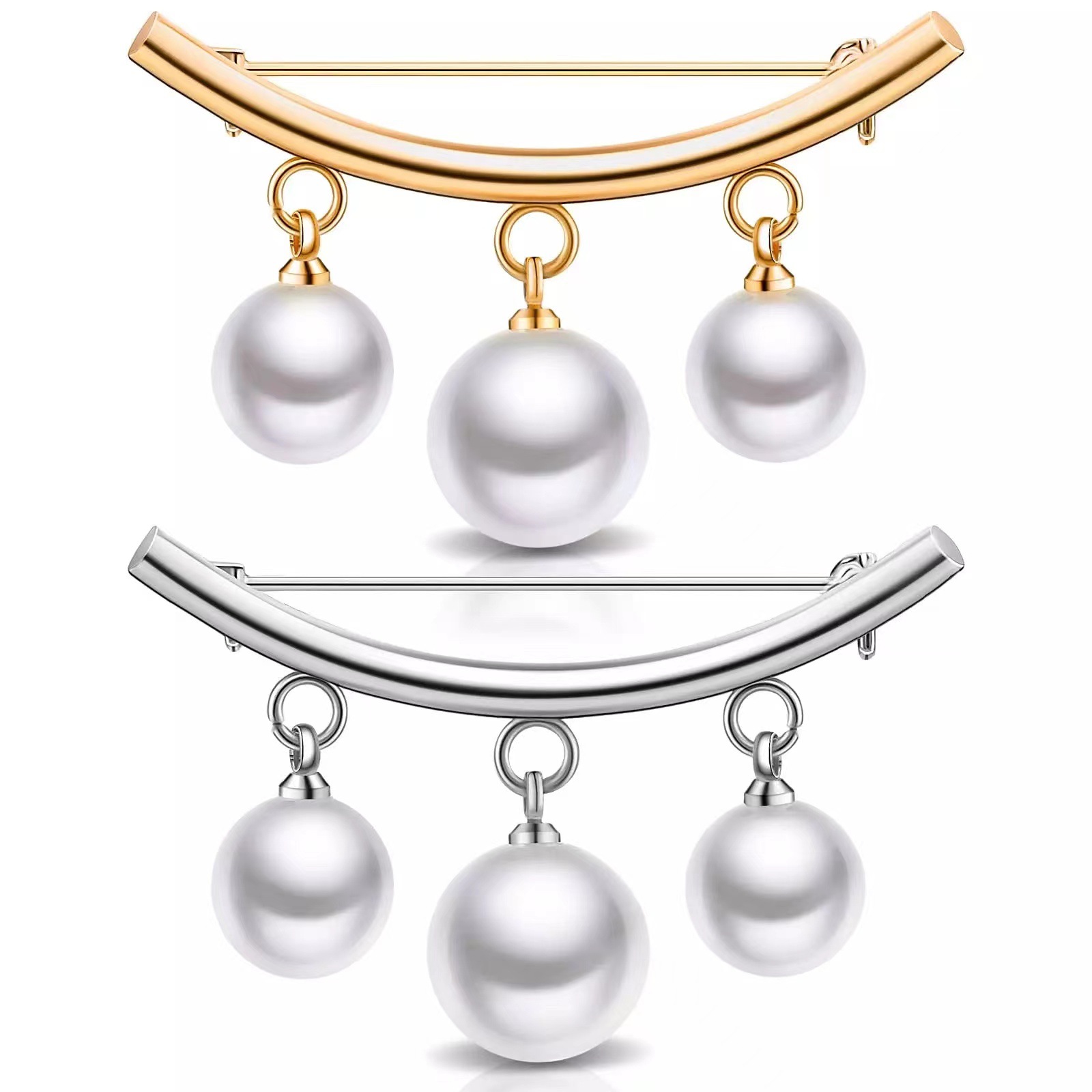 Cross-border anti-light pearl brooch highlight pearl pin silk towel buckle pin brooch fixed waist artifact