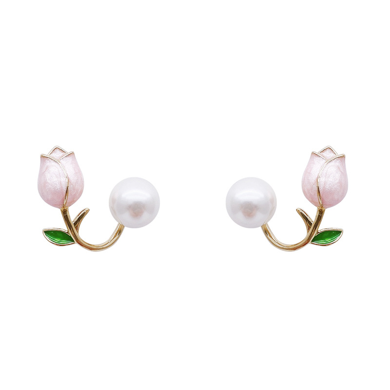 Love Pearl 925 silver pin earrings sweet tassel temperament flower earrings women's tide gentle Joker earrings wholesale