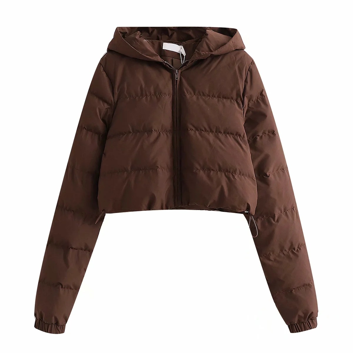 European and American style short solid color hooded cotton cotton-padded jacket winter new women's cotton-padded P4-4064