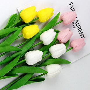 PU mini Tulip artificial flower fake flower Nordic style wedding home decoration props simulation plant cross-border wholesale