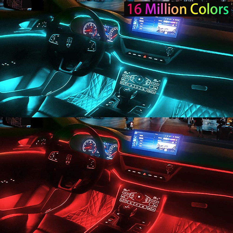 Car headlamp modified Cold Light APP one drag five 6m colorful light guide Optical Fiber wireless gas lamp