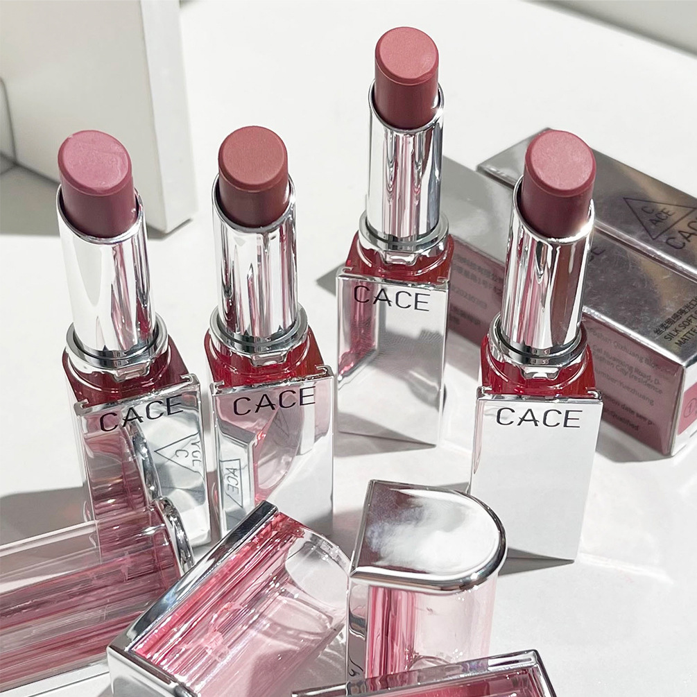 CACE silky matte lipstick Moisturizing Cream Matte Lip Glaze white plain lip gloss student cheap internet celebrity same style