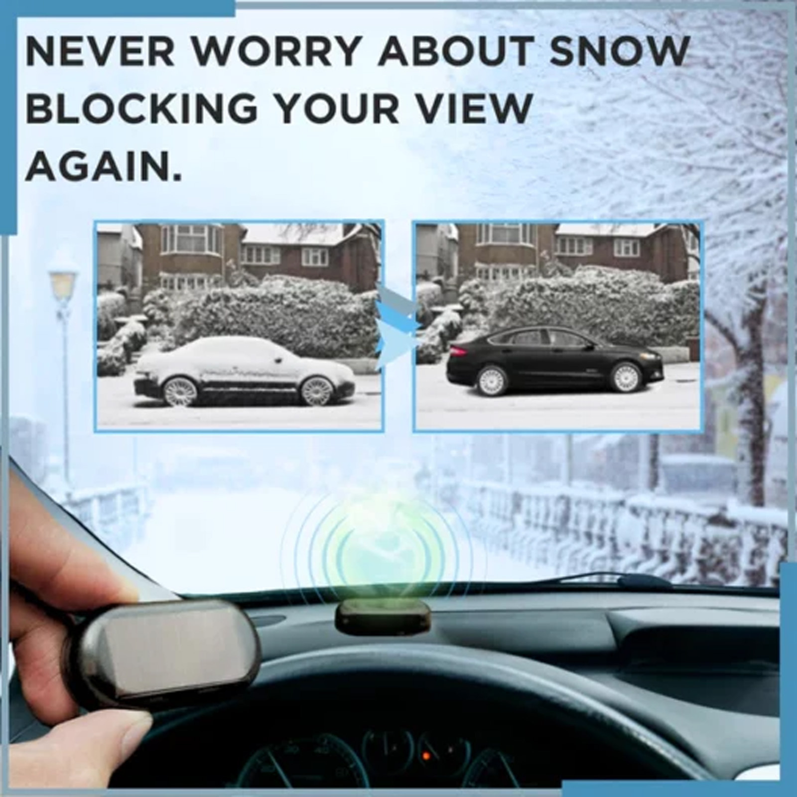 Interference with anti-freeze device Car window glass winter snow and ice cover interference with anti-freeze and snow device_voghion.com