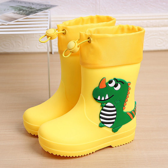 Children's Rain Boots Cute Cartoon Boys and Girls Kindergarten Baby Waterproof Shoes Overshoes Large Children's Non-slip Rain Boots Rubber Shoes