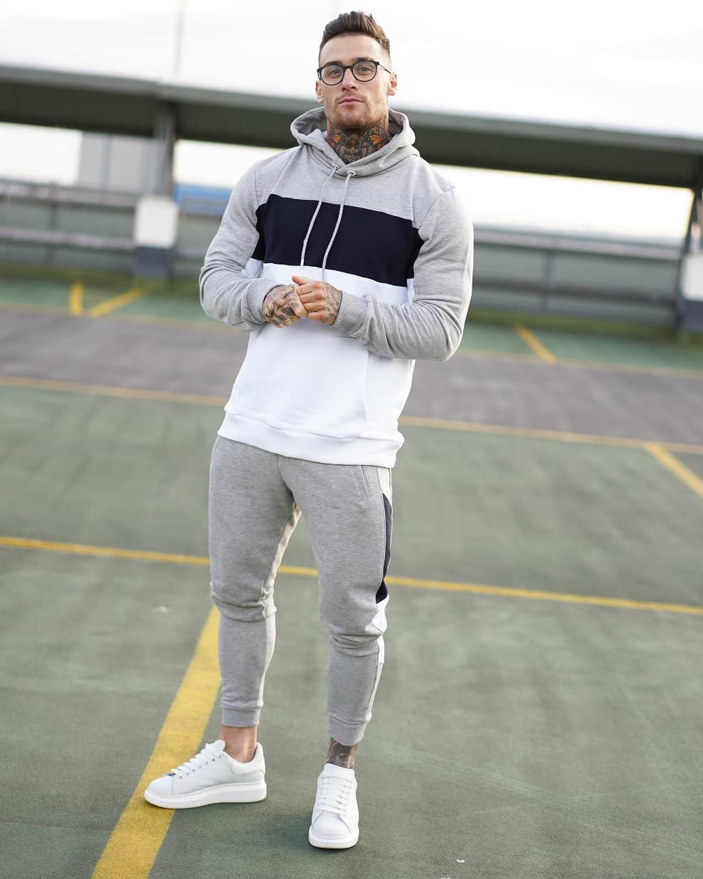 Cross-border foreign trade Leisure sweater suit autumn new large size Youth Men's Round neck sports running fitness suit