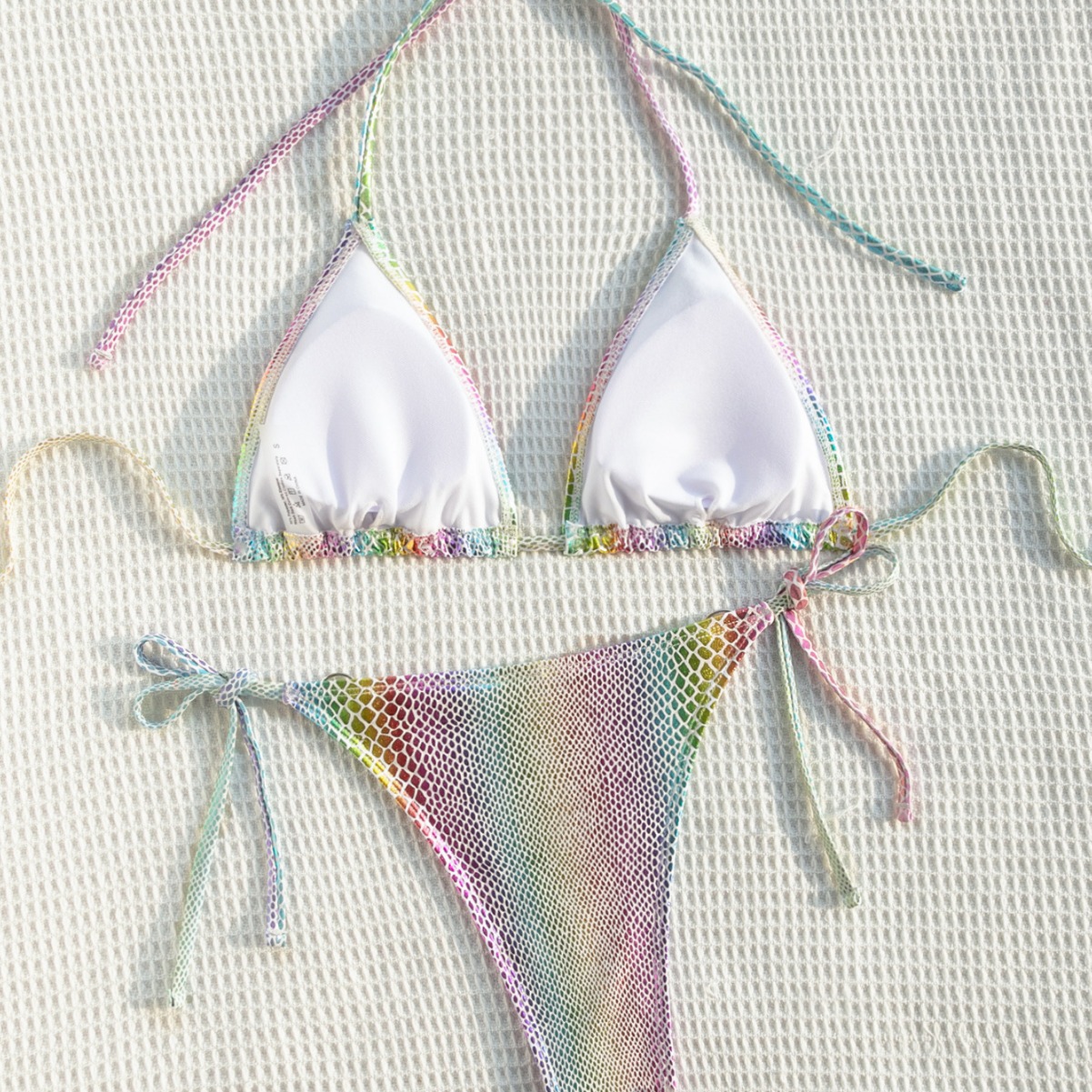 European and American style cross-border bikini color hanging neck strap sexy high-end backless swimsuit swimsuit women's new hot sale