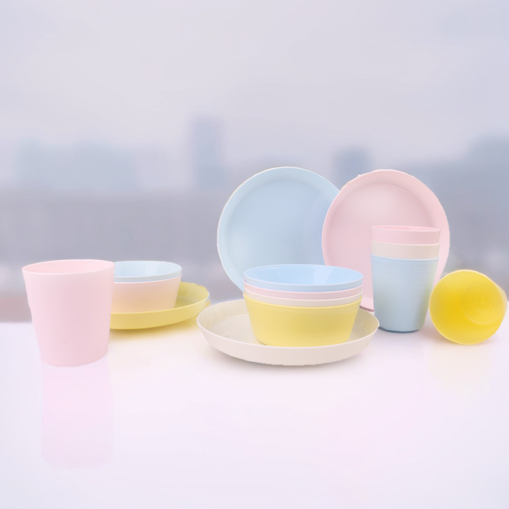 Shopkeeper recommends European and American children's tableware set snack bowl simple snack plastic plate bowl cup salad bowl gift