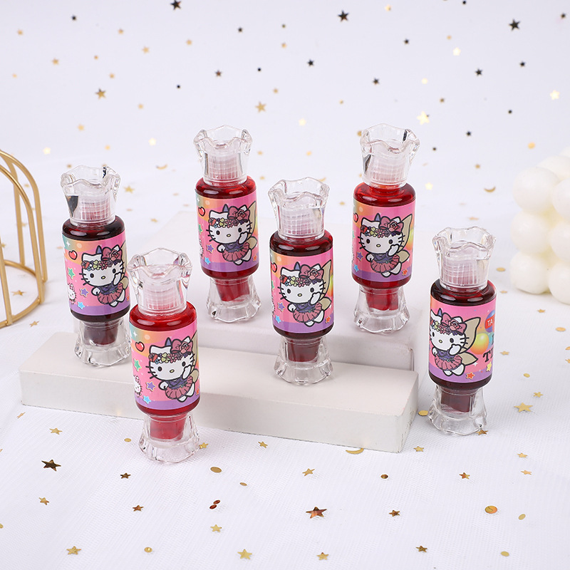Cross-border hot sale KK cat Candy Lipstick water moisturizing easy color holding makeup waterproof lip gloss mirror Water Light feeling lip oil