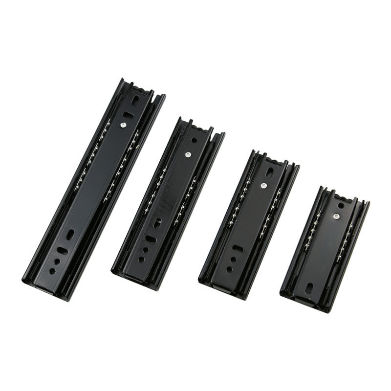 100mm ultra-short track 4 inch 5 inch 6 inch 8 inch small drawer slide rail three side mounted ball guide rail three folding rail