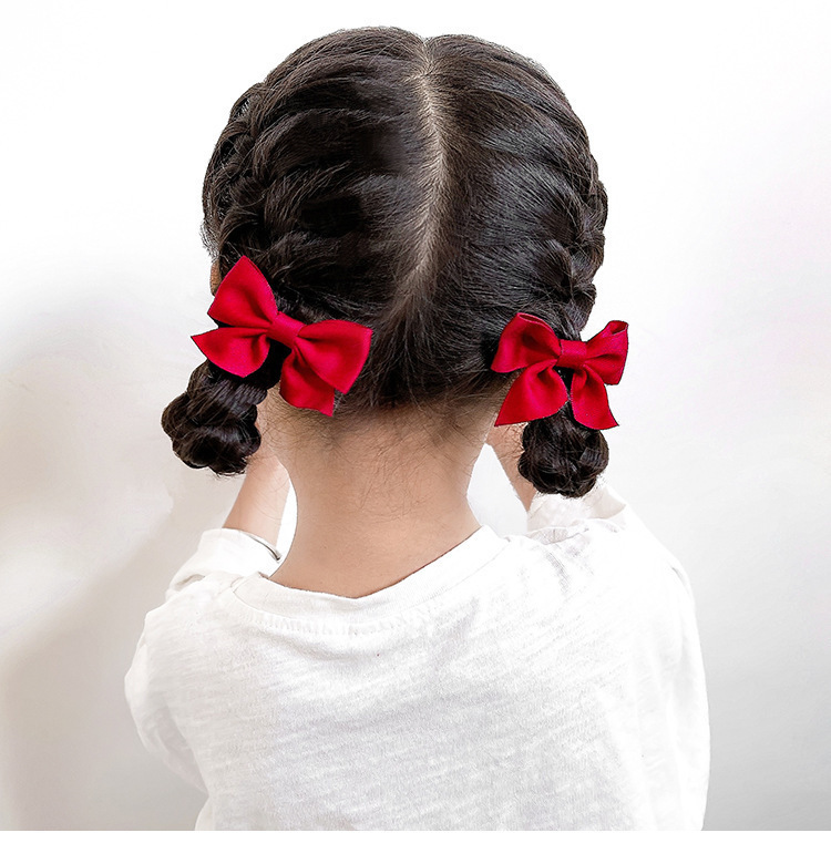 Women's Black Bow Hair Clip Cute Broken Hair Clip Children's Double Hairpin Simple Accessories Headwear