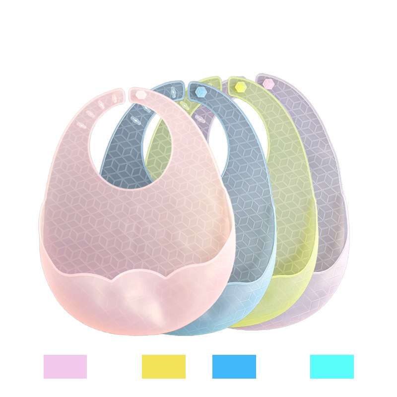 Baby Meal Ultra-thin Silicone Bib Supplementary Food Food Pocket Platinum Waterproof Silicone 3D Children Lightweight Bib