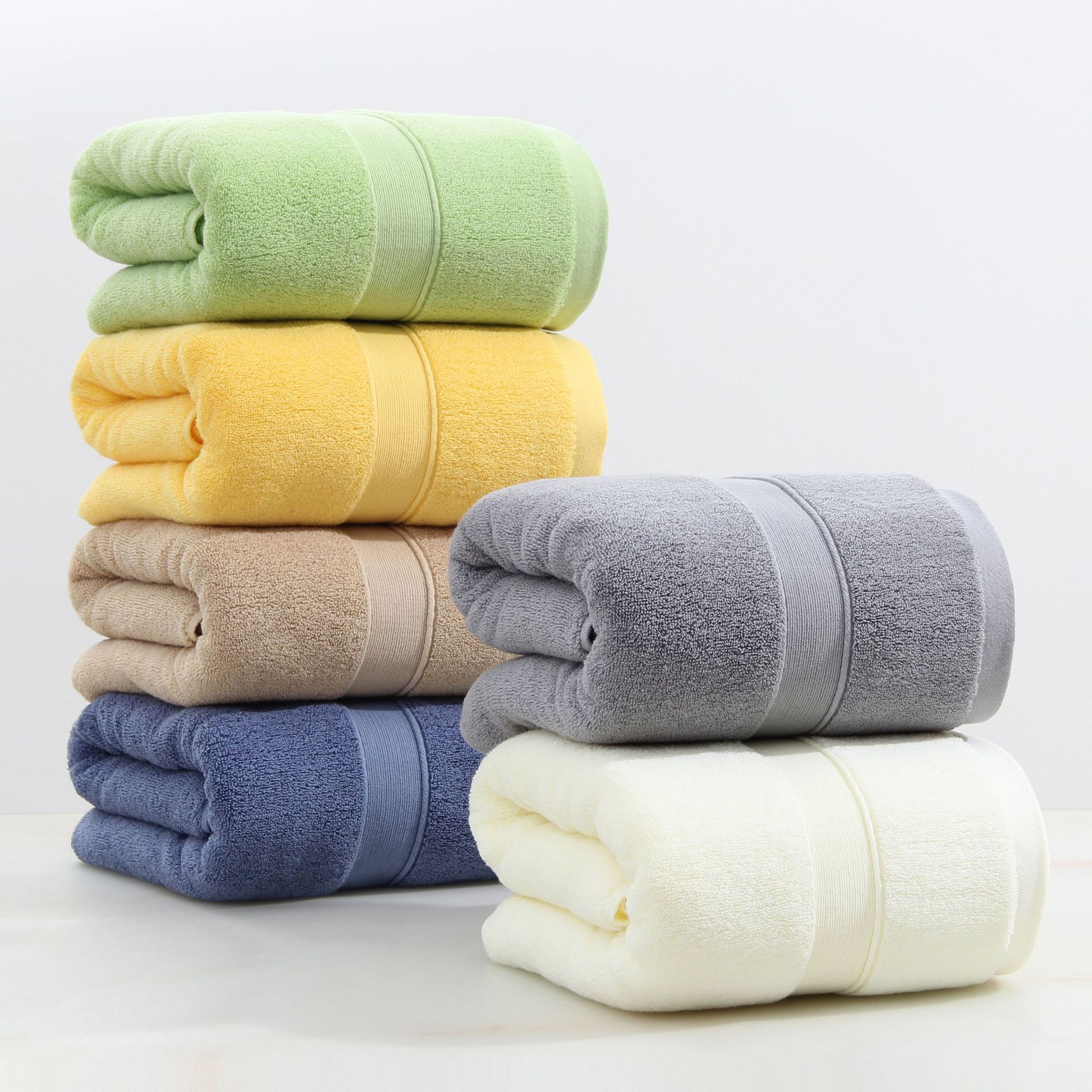 Combed cotton bath towel cotton thickened 500g hotel towel soft absorbent tube top embroidered logo square towel wholesale