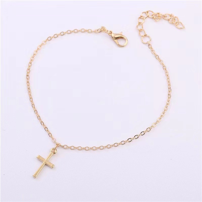 Europe and the United States foreign trade hot foot decoration summer personality versatile popular anklet women's simple cross anklet fashion