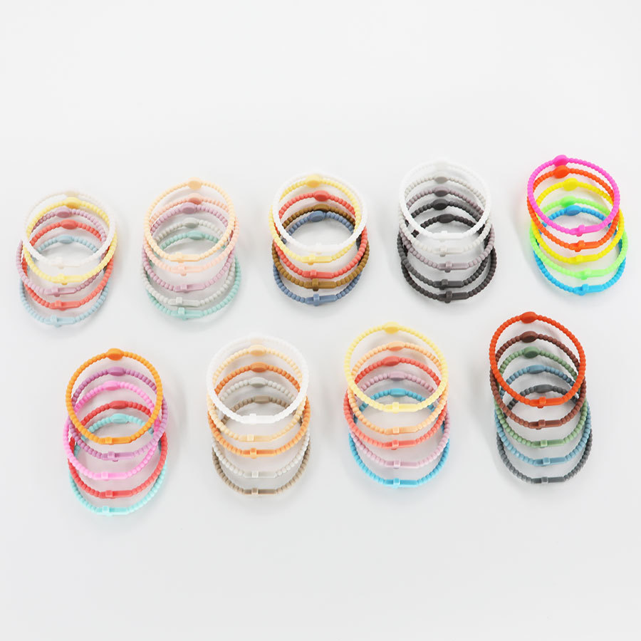 Amazon popular bracelet thin cross silicone bracelet children's bracelet new simple European and American bracelet