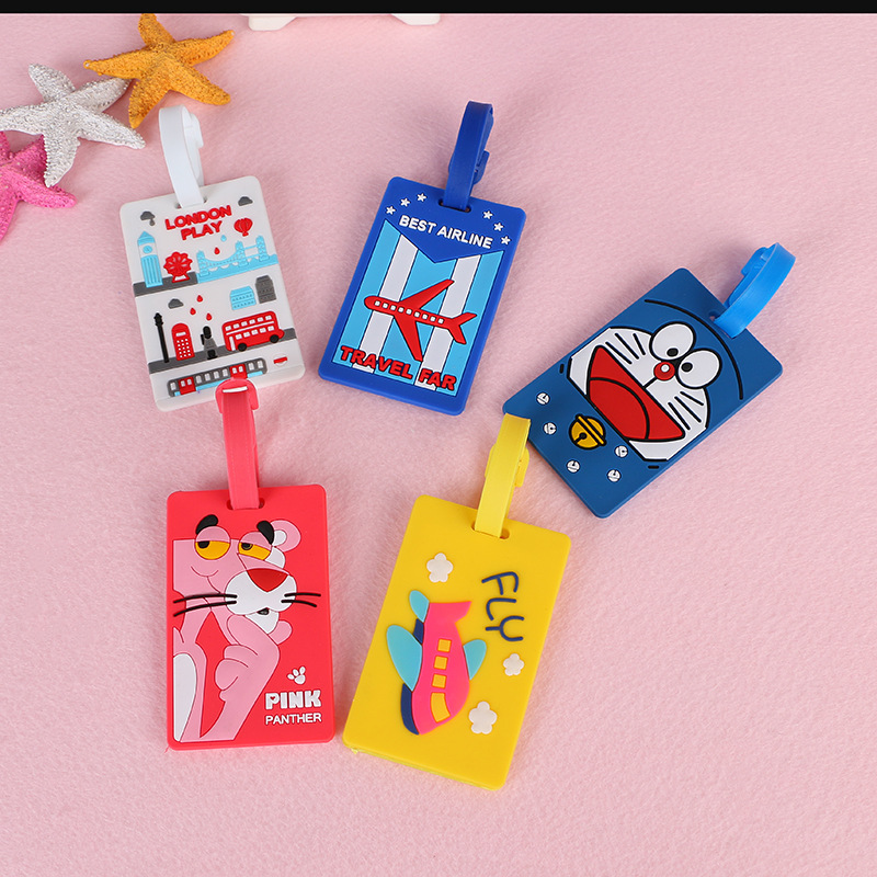Spot wholesale all kinds of soft luggage tag cartoon luggage tag boarding pass suitcase identification tag
