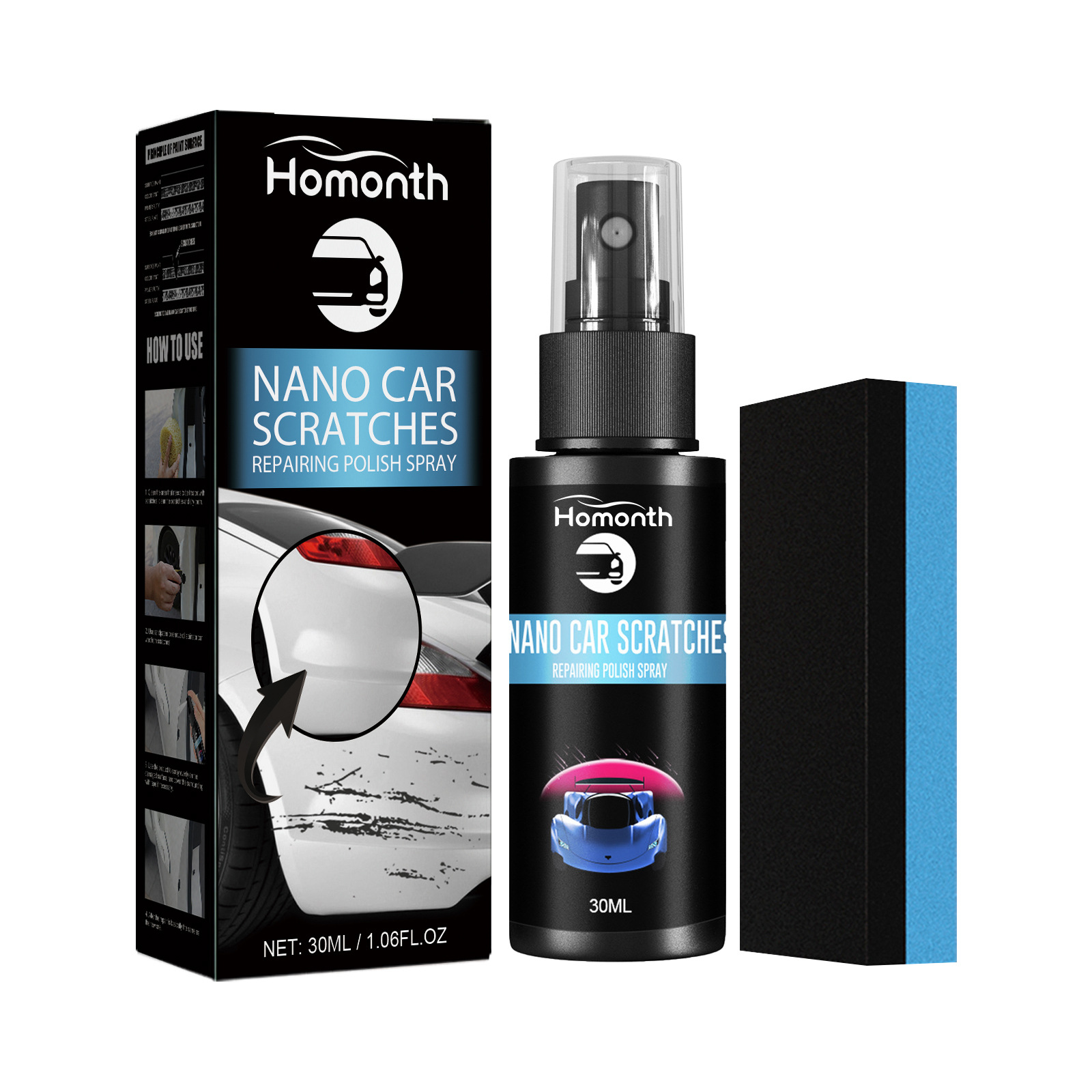 Homonth scratch repair spray car scratch renovation cleaning repair maintenance brightening care paint spray