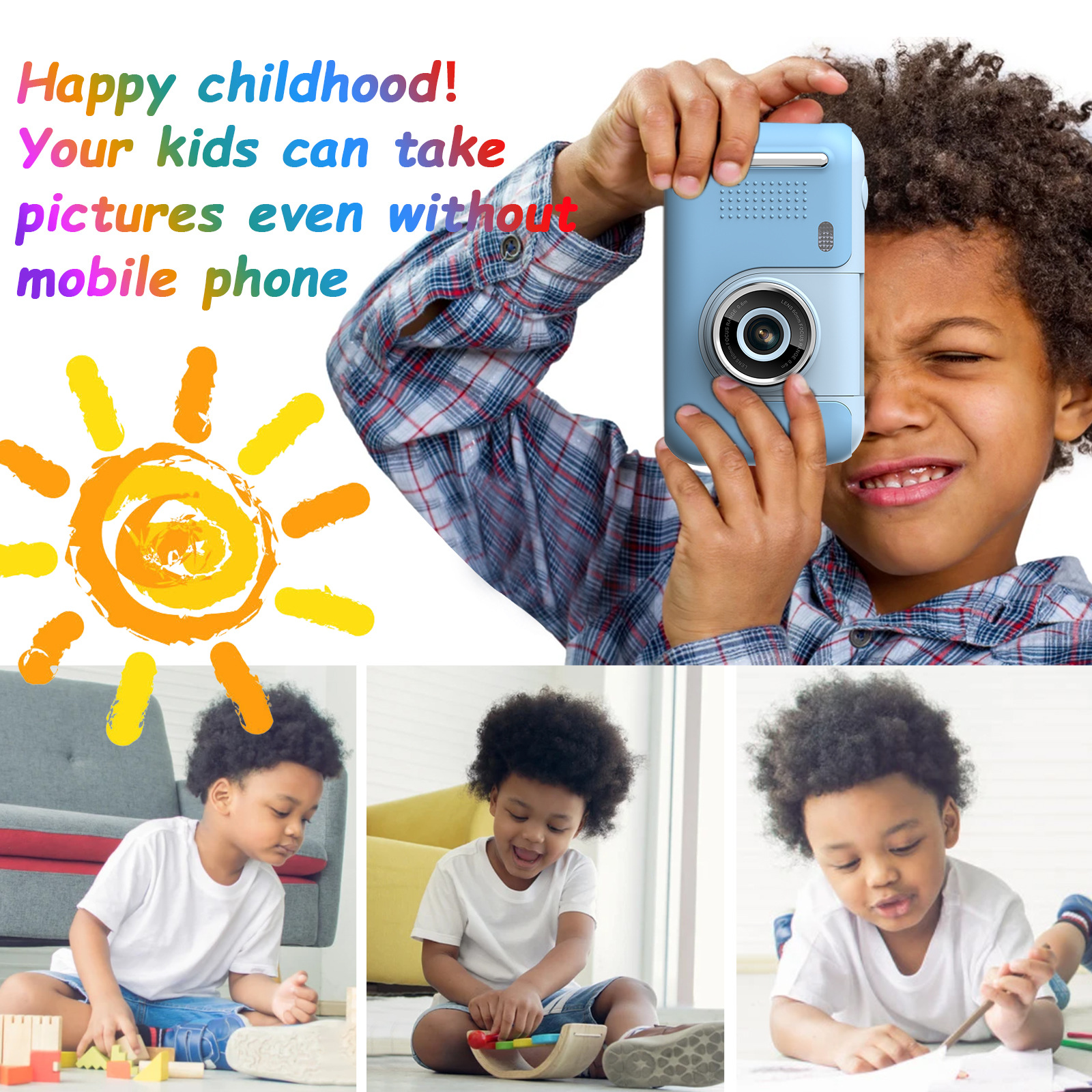 High-definition large-screen 2.4-inch children's digital camera before and after taking pictures, dual-camera boys and girls toy birthday gift