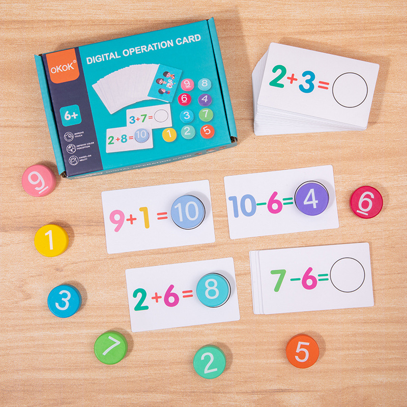 Children's Wooden Digital Board Cognitive Matching Mathematical Addition and Subtraction Operation Enlightenment Early Education Logical Thinking Training Teaching Aids