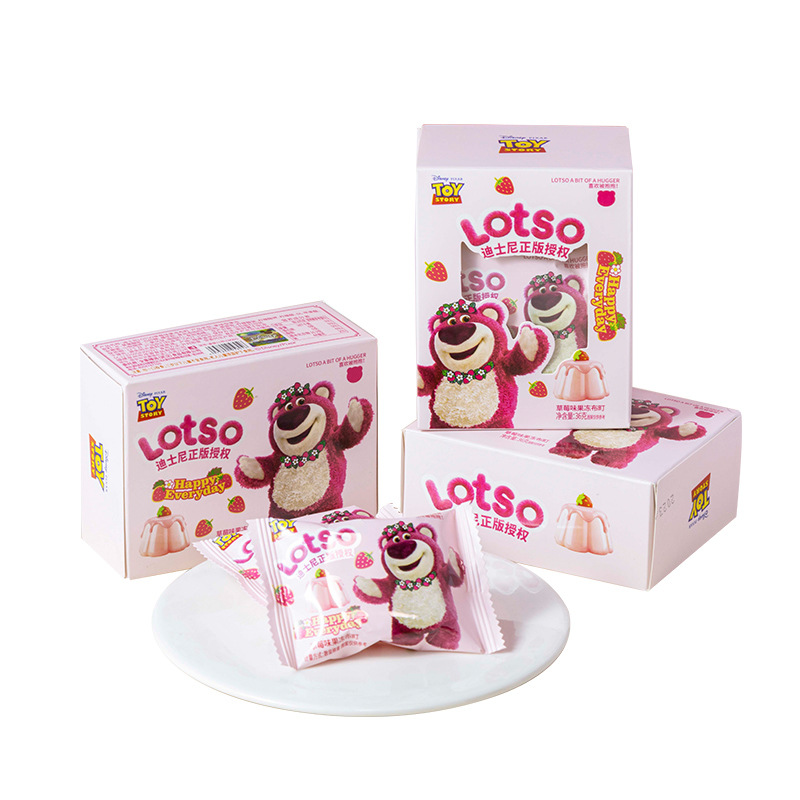 Dishi strawberry bear white peach flavor strawberry flavor pudding boxed wedding birthday baby one month old hand gift box