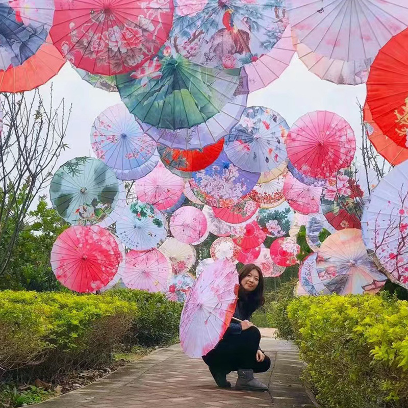 Factory Supply Decorative Ceiling Umbrella Scenic Spot Activity Set Umbrella Dance Performance Antique Photography Props Craft Umbrella