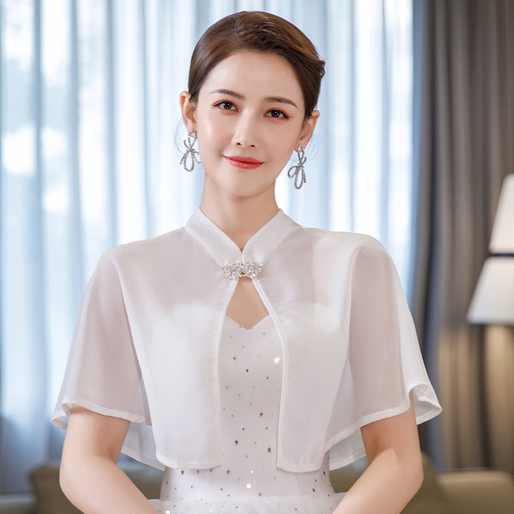 Весной и летом шифоновый платок многоцветный женский Свадебный платье Cheongsam короткий плащ дрель Пряжка Тонкий анти-Солнцезащитный крем фото оптом