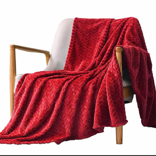 Foreign Trade Cross-border Solid Color Flannel Wheat Ear Pattern Blanket Plain Color Coral Fleece Blanket Children's Blanket Gift Blanket Wholesale