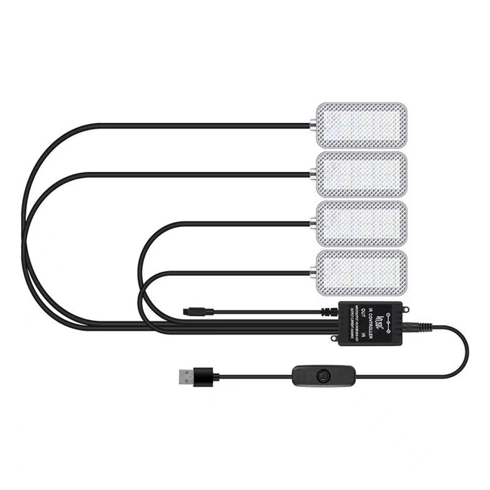 Car interior atmosphere light modified car usb colorful flash foot atmosphere decoration led music rhythm light wiring-free